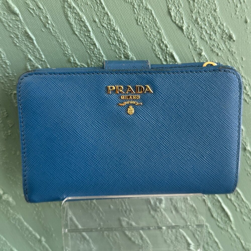 Prada Blue Leather Wallet